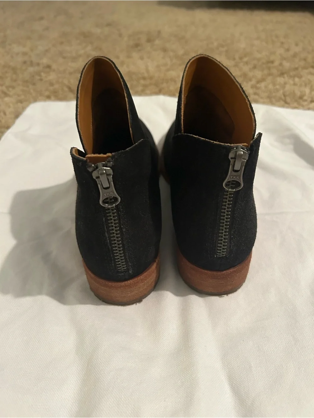 Kork-Ease Black Suede Chukka Boots with Brown Sole